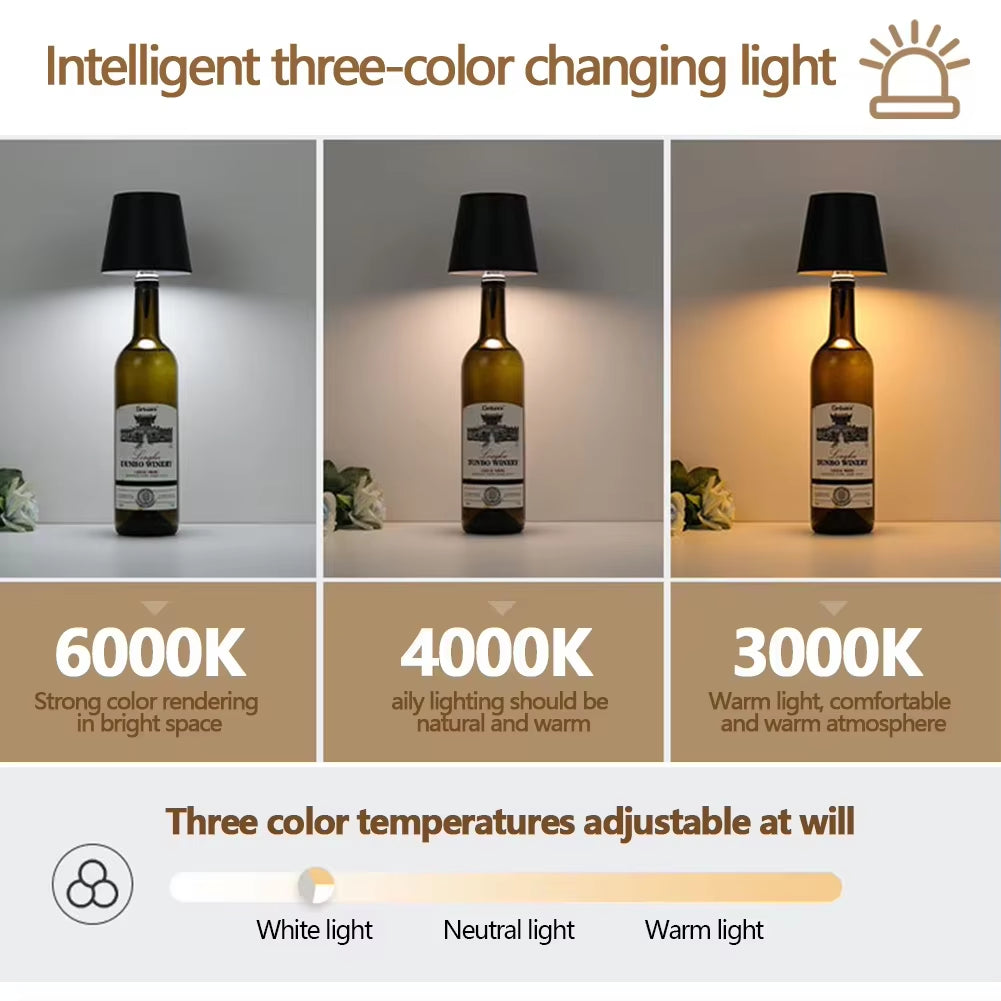 Illuminate Your Evenings with the Wireless Touch-Control Wine Bottle LED Lamp - Perfect for Bars, Cafes, and Home Ambiance